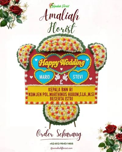 Karangan Papan Bunga Pernikahan di Kekeran